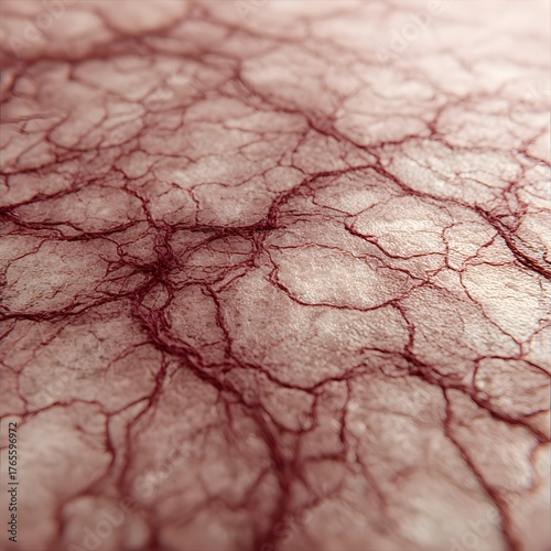 Realistic active veins under the skin texture showing organic blood vessel pattern and detailed anatomical surface