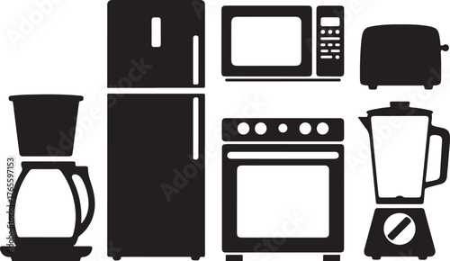 Kitchen Appliances Vector Set Home Essentials for Culinary Arts