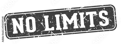 no limits rectangular sign. no limits stamp