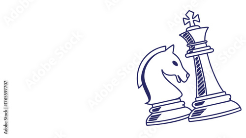 Strategic chess pieces knight and king poised for decisive victory representing planning success and intellectual challenge in business