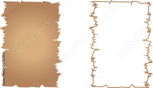 Old letter scroll set, vintage parchment collection, ancient manuscript group, old paper sheet bundle, antique document scrolls, flat and line style retro writing paper illustration design