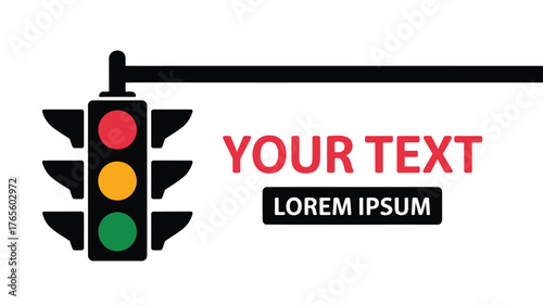 Traffic light vector illustration simple flat design element isolated on white background with customizable text area
