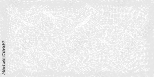 Dot white gray wave light technology texture background. Abstract big data digital concept. 3d rendering.