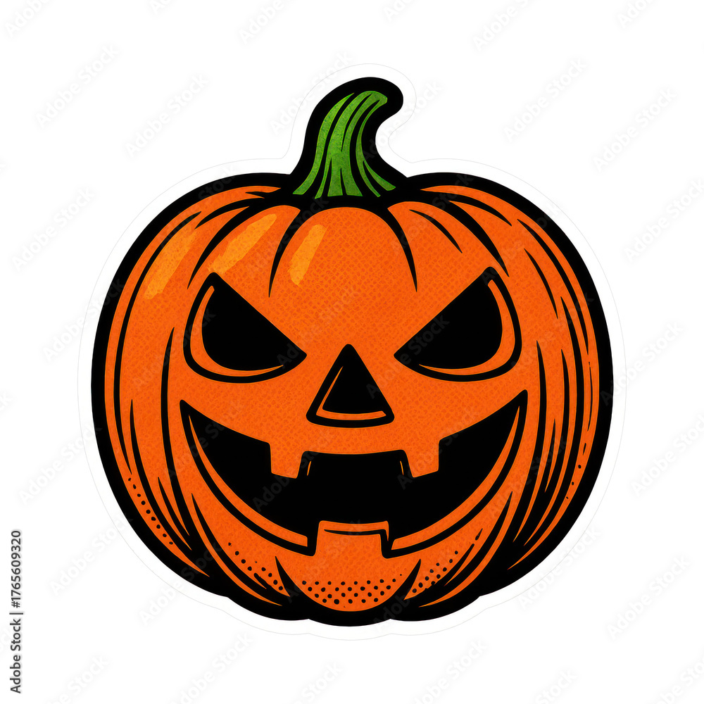 Fototapeta premium PNG Spooky carved Halloween pumpkin