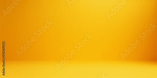 Vibrant abstract warm yellow studio background with soft light and shadow creating depth