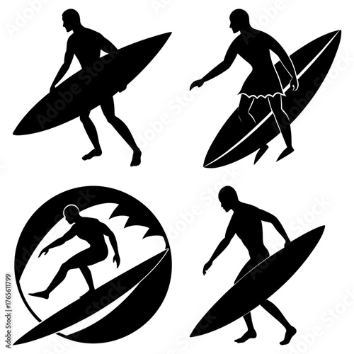 Dynamic surfers catching waves, capturing the thrilling spirit of ocean sports and summer adventure for active lifestyles.