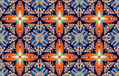 tribal ethnic themes geometric seamless background with a Peruvian american indigenous pattern. Textile print with rich native American tribal themes in an ethnic traditional style. Clothing 