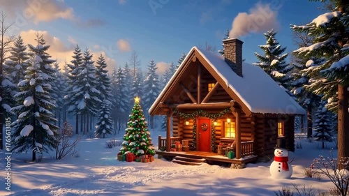 christmas house in the woods