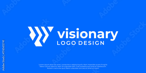 abstract letter V logo design. modern logotype V design