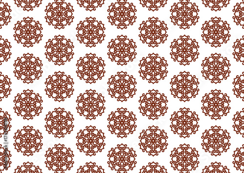 Abstract Floral Mandala Medallion Seamless Pattern 