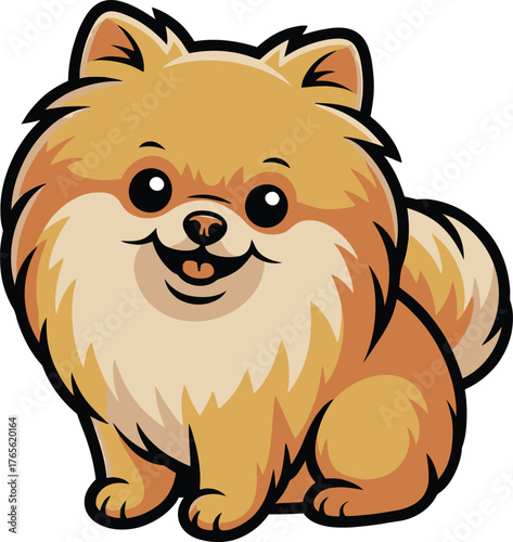 Cute cartoon a illustrator vector Pomeranian