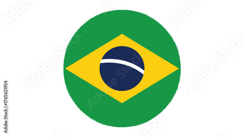 Brazilian flag icon vector illustration of national symbol isolated on white background