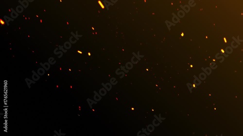 Bright glowing fire particles rising up fast. Fire flakes and bonfire background. Fire particles moving fast with the wind. Hot burning fire sparks animation. 4k.