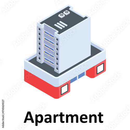 Apartment Vector icon which can easily modify or edit