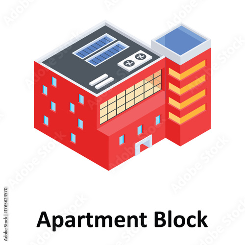 Apartment Block Vector icon which can easily modify or edit