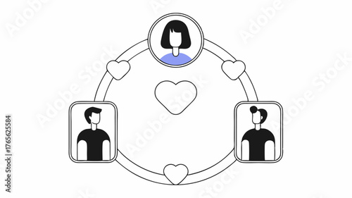 A heartwarming scene of users holding virtual hands in a circle representing solidarity and unity within digital communities with a backdrop of calming colors.