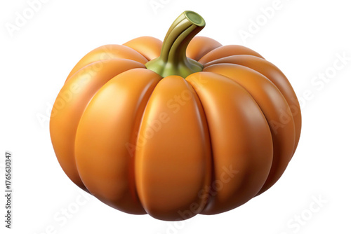 Realistic 3d decorative pumpkin for autumn and halloween decor isolated object isolated on transparent background