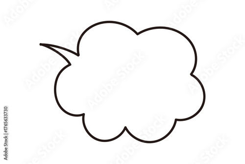  Simple cloud shaped speech bubble outline illustration