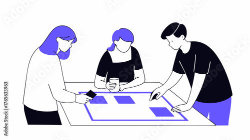 A group of young volunteers organizing a charity event with planning materials and promotional content illustrating the impact of leadership through community service.