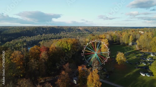 Autumn Carousel Ride in Sigulda Park Latvia
