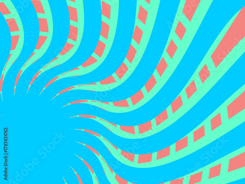 Vintage retro banner background. Colorful grunge wave wallpaper. Vector illustration. Twist party backround pattern.	