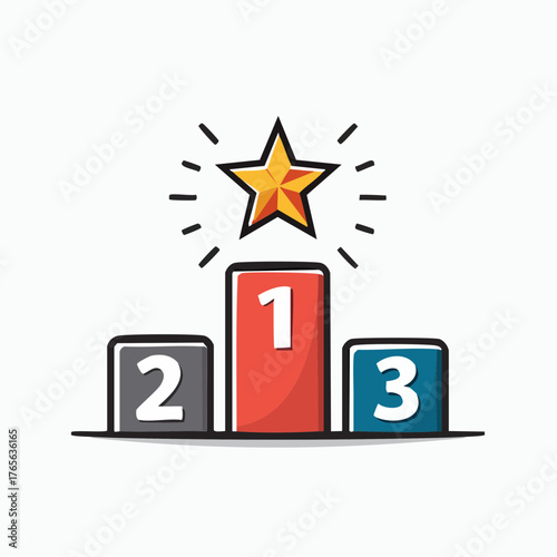 Championship podium icon. Winner 1st place, award ceremony vector