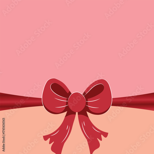 Festive background with a red bow
