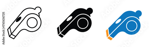 Whistle icon vector. Silhouette of referee whistle icon symbol for football and more plays. vector illustration.

