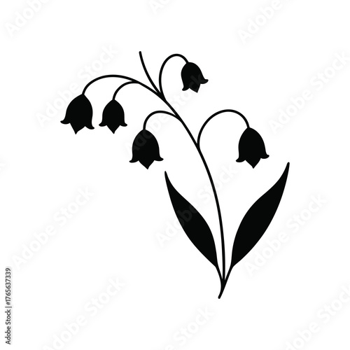 Delicate Continuous Line Silhouette Art vector illustration