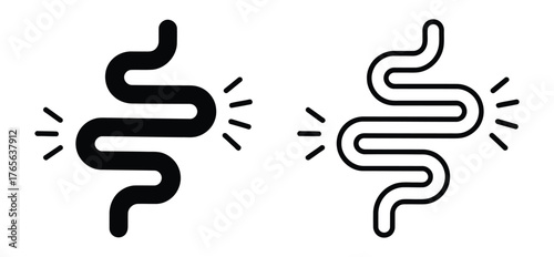 Intestines. linear icon. Editable lines with strokes. Take care of our digestive health.
