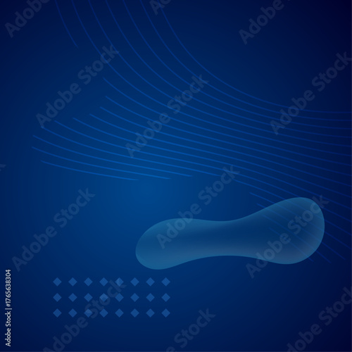 Blue dark abstract background with different abstract shapes