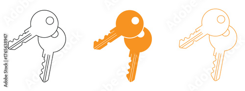 key icon set. key lock icon , access account login password icons - house key icon security symbol. vector interface app icons
