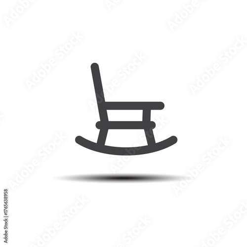 Flat vector design of a rocking chair icon.