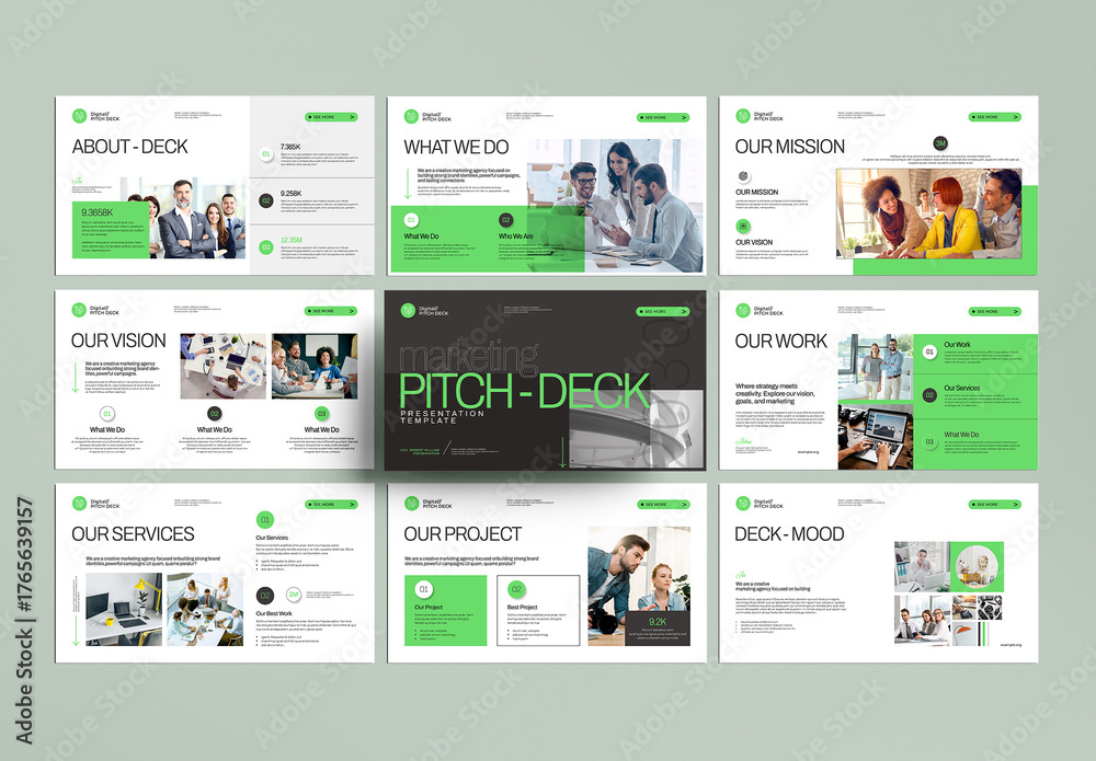 Marketing Pitch Deck Presentation Template Stock Template | Adobe Stock