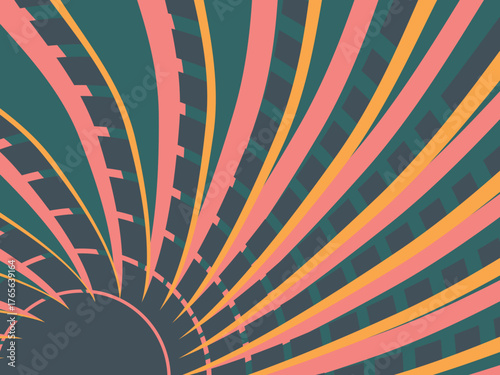 Vintage retro banner background. Colorful grunge wave wallpaper. Vector illustration. Twist party backround pattern.	