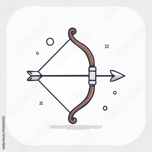 Bow and arrow icon. Archery sport, target shooting vector symbol