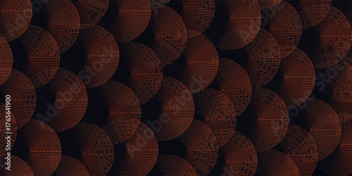 Abstract orange background with circles. Vector illustration