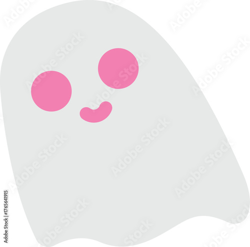 a cute cartoon drawing of a pink cheek ghost