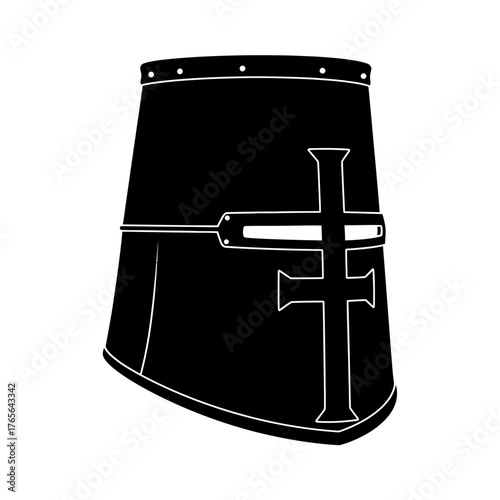 Black Crusader Helmet with Cross Design.