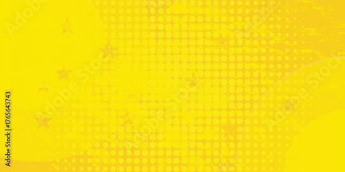 Yellow radial halftone background. Retro comic grain pixel texture. Pixel dot cartoon wallpaper