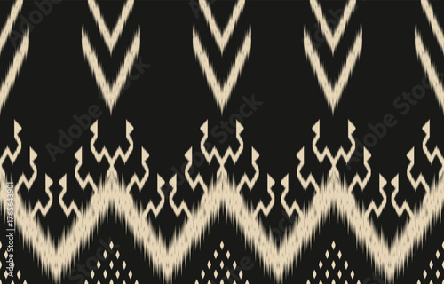 Ethnic abstract ikat art. Aztec ornament print. geometric ethnic pattern seamless  color oriental.  Design for background ,curtain, carpet, wallpaper, clothing, wrapping, Batik, vector illustration.