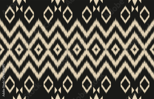 Ethnic abstract ikat art. Aztec ornament print. geometric ethnic pattern seamless  color oriental.  Design for background ,curtain, carpet, wallpaper, clothing, wrapping, Batik, vector illustration.