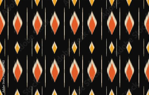 Ethnic abstract ikat art. Aztec ornament print. geometric ethnic pattern seamless  color oriental.  Design for background ,curtain, carpet, wallpaper, clothing, wrapping, Batik, vector illustration.