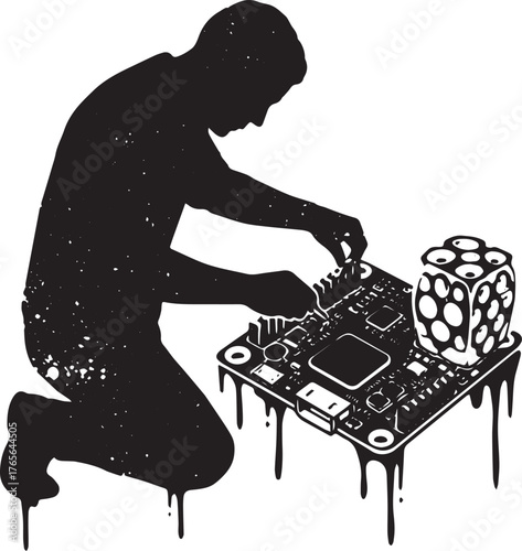 Abstract depiction of innovative technology with a touch of rand