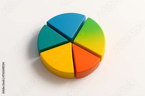 Free Download Colorful Slices of a Modern Pie Chart on a Clean Surface - GFXLoad