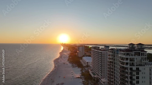 Sunset approaching on beach