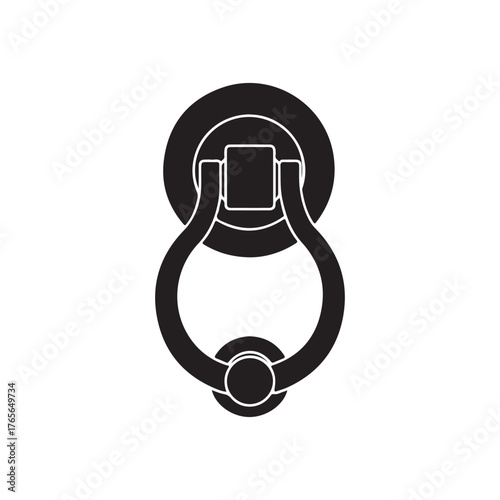 Door knocker silhouette vector flat illustration design on white background