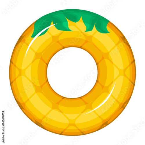Inflatable pool float ring pineapple shaped