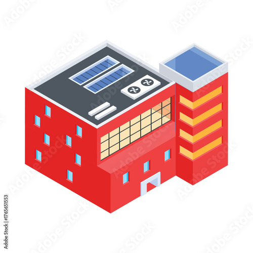Apartment Block Vector icon which can easily modify or edit
