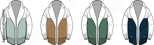 Fashionable outerwear designs in multiple colors for various styles and seasons